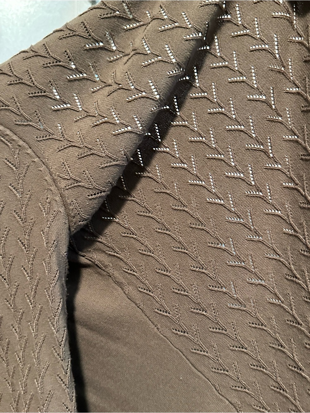 Taupe Brown Open Front Textured Cardigan Long Sleeve Career Workwear size Medium - Picture 5 of 10